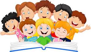 children reading a book